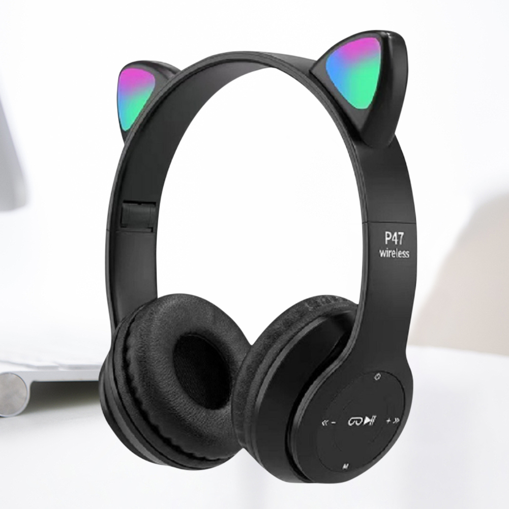 Cat Ear Bluetooth Headset Led - Sevimli Kedi Kulaklı Bluetooth Kulaklık LED