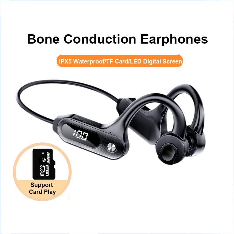 Bone Conduction Running Headphones - Kemik iletim Bluetooth 5.3 kulakiçi asılı