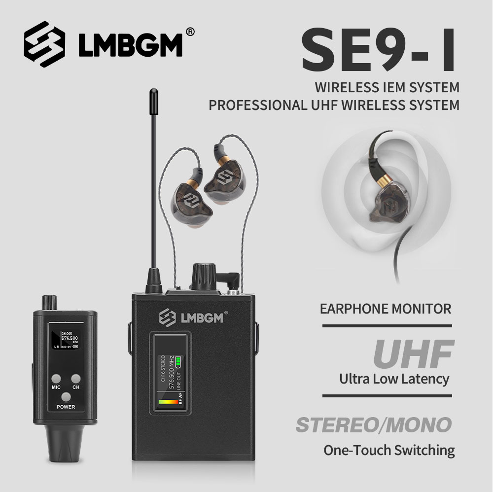 In Ear Monitors For Singers - LMBGM SE9 UHF Kablosuz Kulak İçi