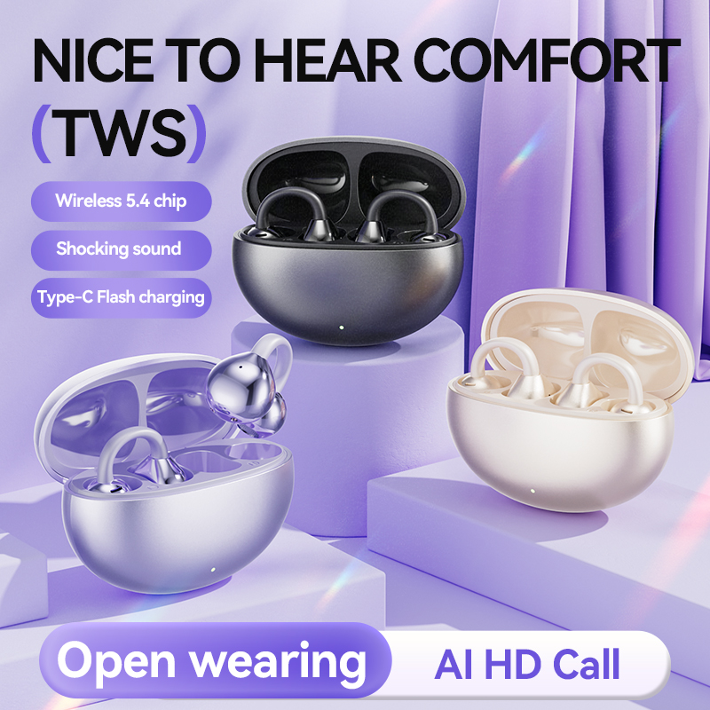 Open Ear Air Conduction Headphones - M91 kulak klipsi kablosuz Bluetooth kulaklık