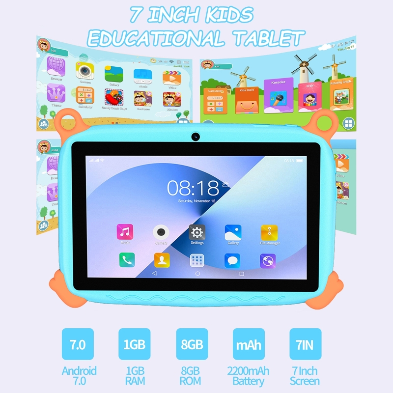 Tablets - 7 inç Ekranlı Çocuk Tablet PC,