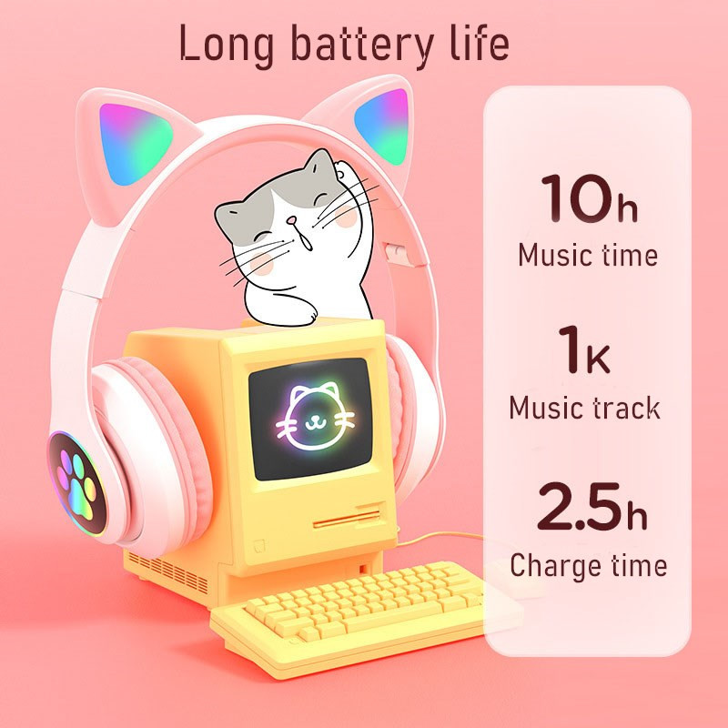 Yanıp sönen LED Sevimli Kedi K - Cat Ear Bluetooth Headset Led incelemesi ve fiyatı