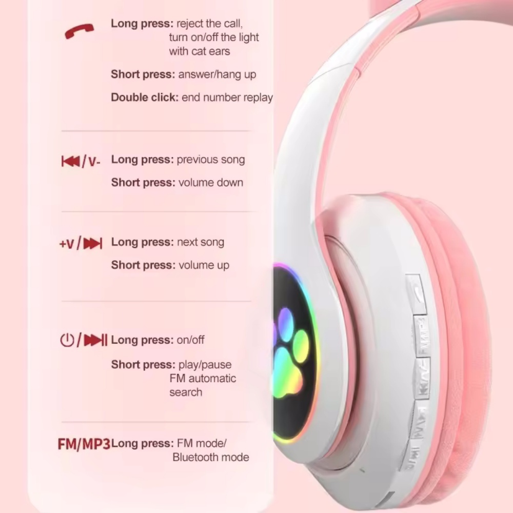 Sevimli Kedi Kulak Bluetooth U - Cat Ear Bluetooth Headset Led incelemesi ve fiyatı
