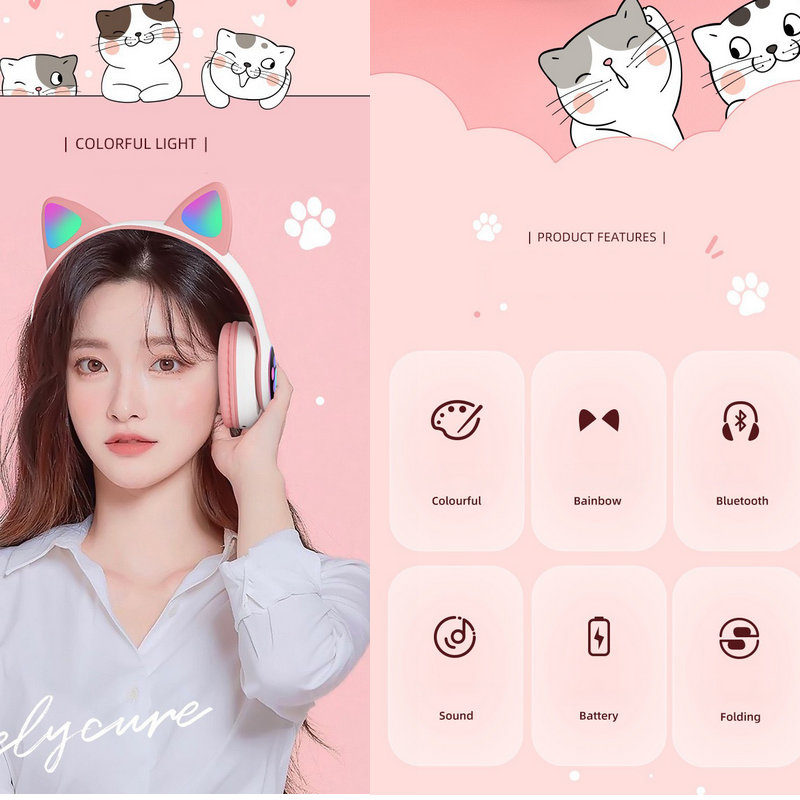 Kedi Kulaklar Kulaklıklar Flaş - Cat Ear Bluetooth Headset Led incelemesi ve fiyatı
